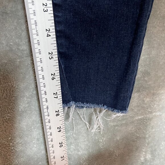 LOFT Women Dark Wash High Rise Skinny Modern Tapered Belted Denim Jean 6 - Picture 10 of 11